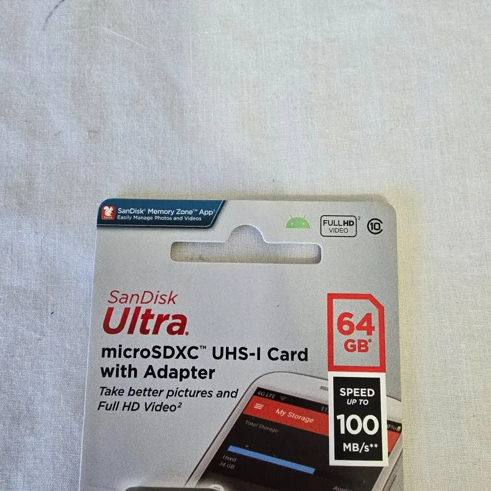 SanDisk 64GB Ultra Micro SDXC USH-I Card w/ Adapter New Sealed